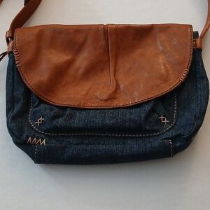 Lucky Leather & Denim Crossbody Bag